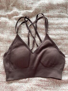 aerie Ribbed Crisscross Strappy Bralette
